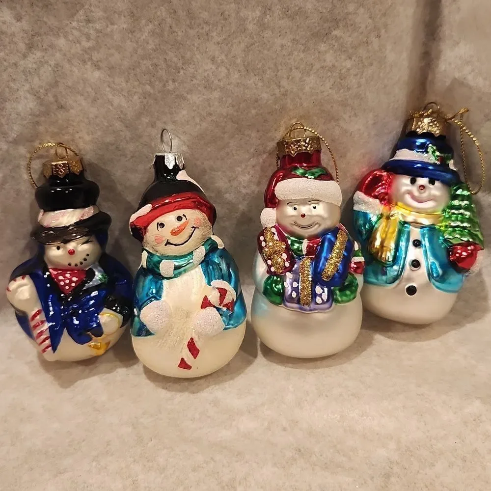 Snowman Christmas Ornaments Set of 4